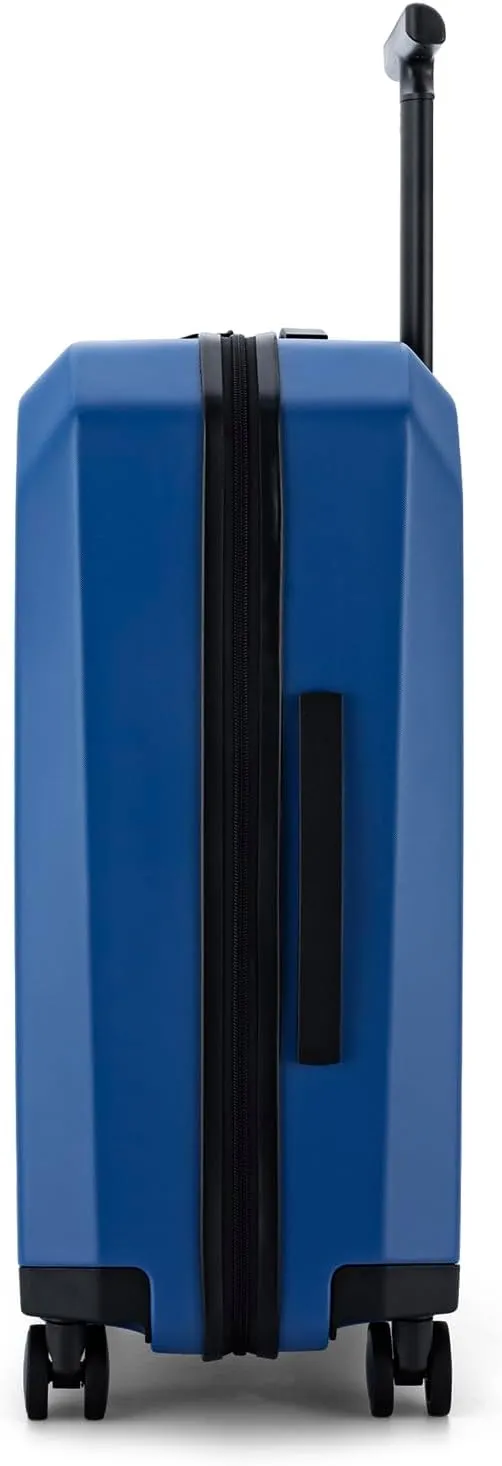 Ti Hard Shell Carry on Luggage Airline Approved, Carry on Suitcases with Wheels, Lightweight PC Luminous Textured Travel Luggage, TSA Approved, 20 Inch Carry-On (Ocean Blue, Check-In 24-Inch)