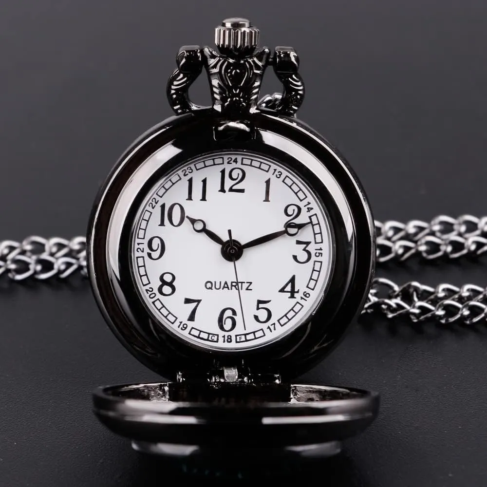 Tiong Alice in Wonderland Pocket Watch Glass Cabochon Design Quartz Pocket Watches Gifts for Women