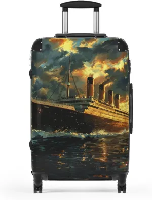 Titanic Hardside Luggage Case with Wheels, Polycarbonate Front, ABS Back, Telescopic Handle, Removable Lining (Medium)