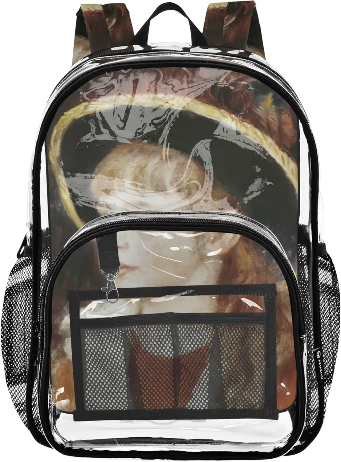 Travel Clear Backpack Floral Auguste Renoir Prints Little Irene Kids Backpack for Girls Plastic School Clear Bookbag