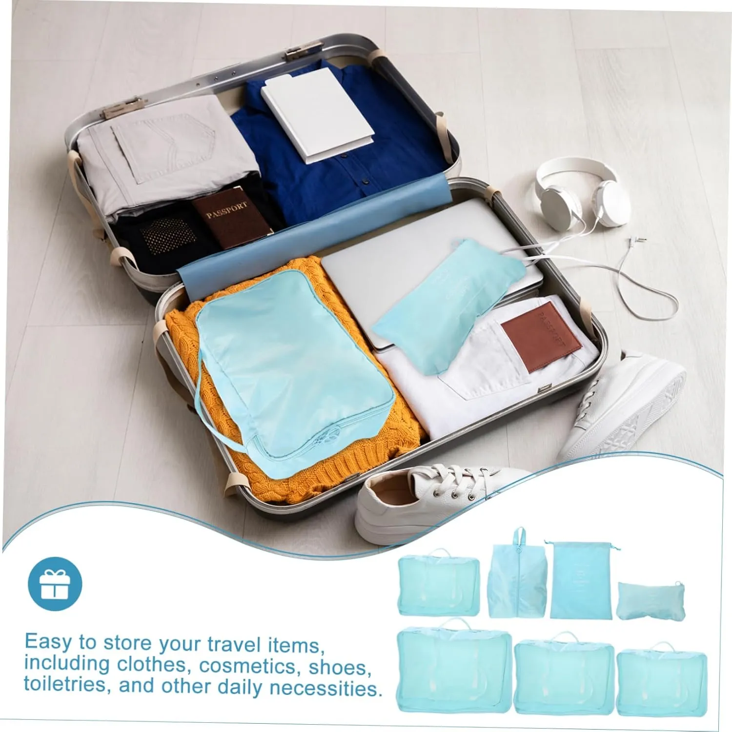 Travel Packing Cubes Set 7pcs Carry Bag Suitcase Organizer Packing Organizers Luggage Travel Essentials
