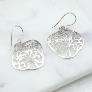 Tree Of Life Silver Earrings