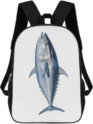 Tuna Thunnus Business Laptop Backpack for Women Men 17 Inch Carry on Backpack Waterproof Black Bookbag Fashion Lightweight Backpacks for Travel Hiking Camping Casual Daypack Backpacks