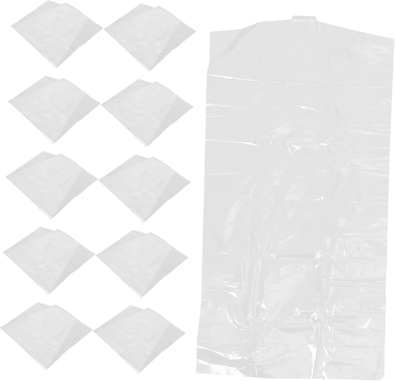 Unomor 30Pcs Clear Hanging Garment Bags for Clothing Protection Lightweight Suit Covers for Travel and Home Storage Dust Clothes Storage for Dresses Coats and Suits