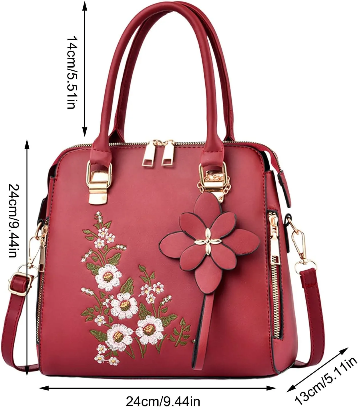 Vegan Leather Purses and Handbags for Women Genuine Leather Crossbody Bags for Women Slouchy Bag(RD1)