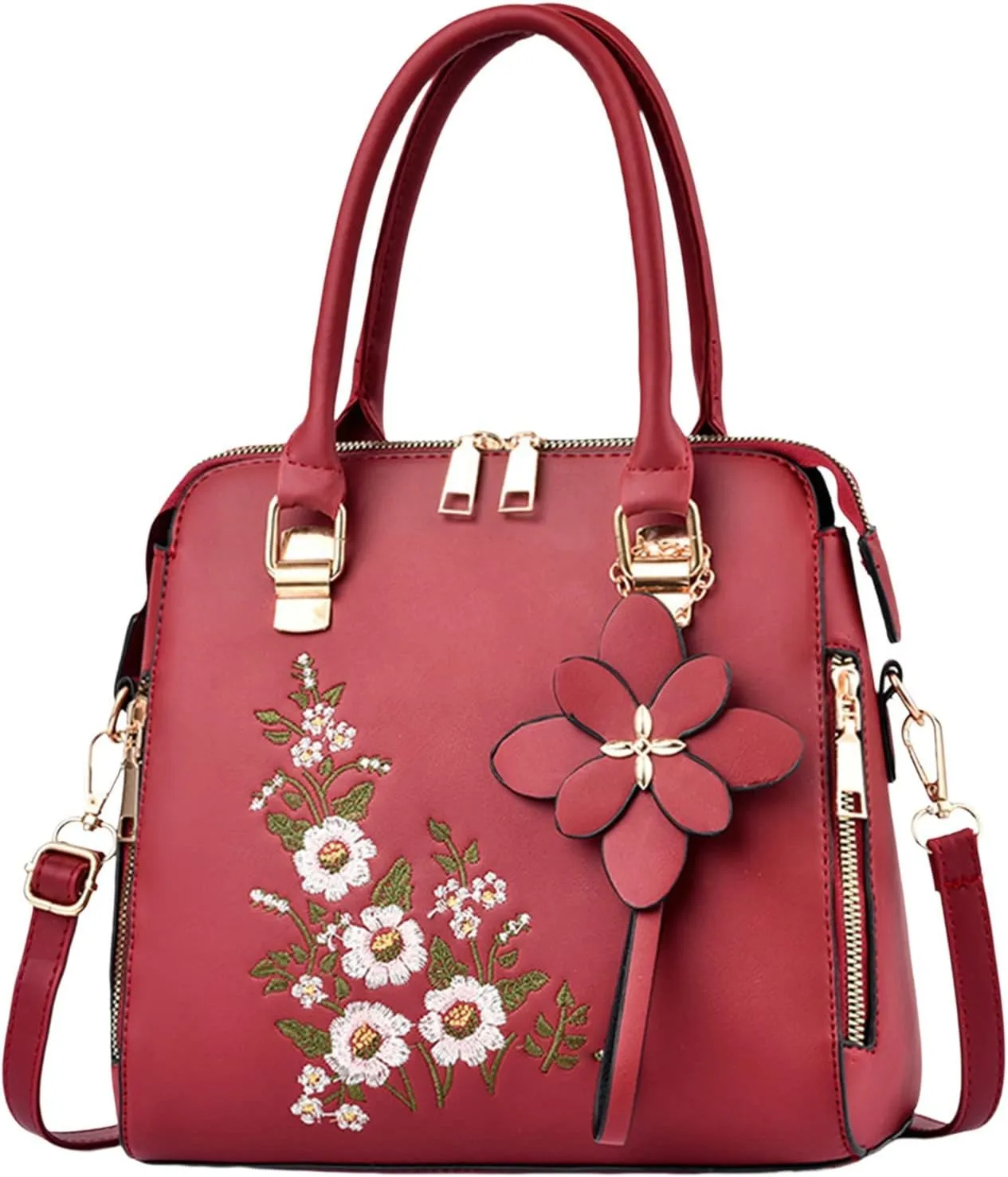 Vegan Leather Purses and Handbags for Women Genuine Leather Crossbody Bags for Women Slouchy Bag(RD1)
