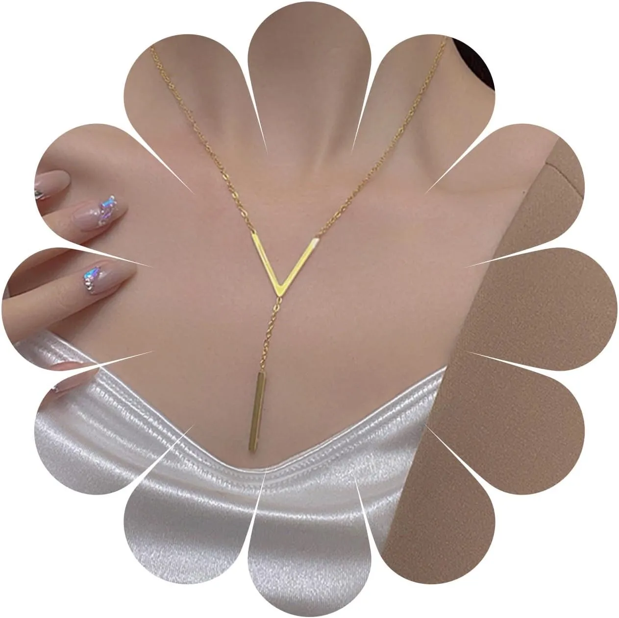 Vintage Long Bar Drop Y Necklace Bar Pendant Necklace Gold V Shape Necklace Bar Y Lariat Necklace Jewelry for Women