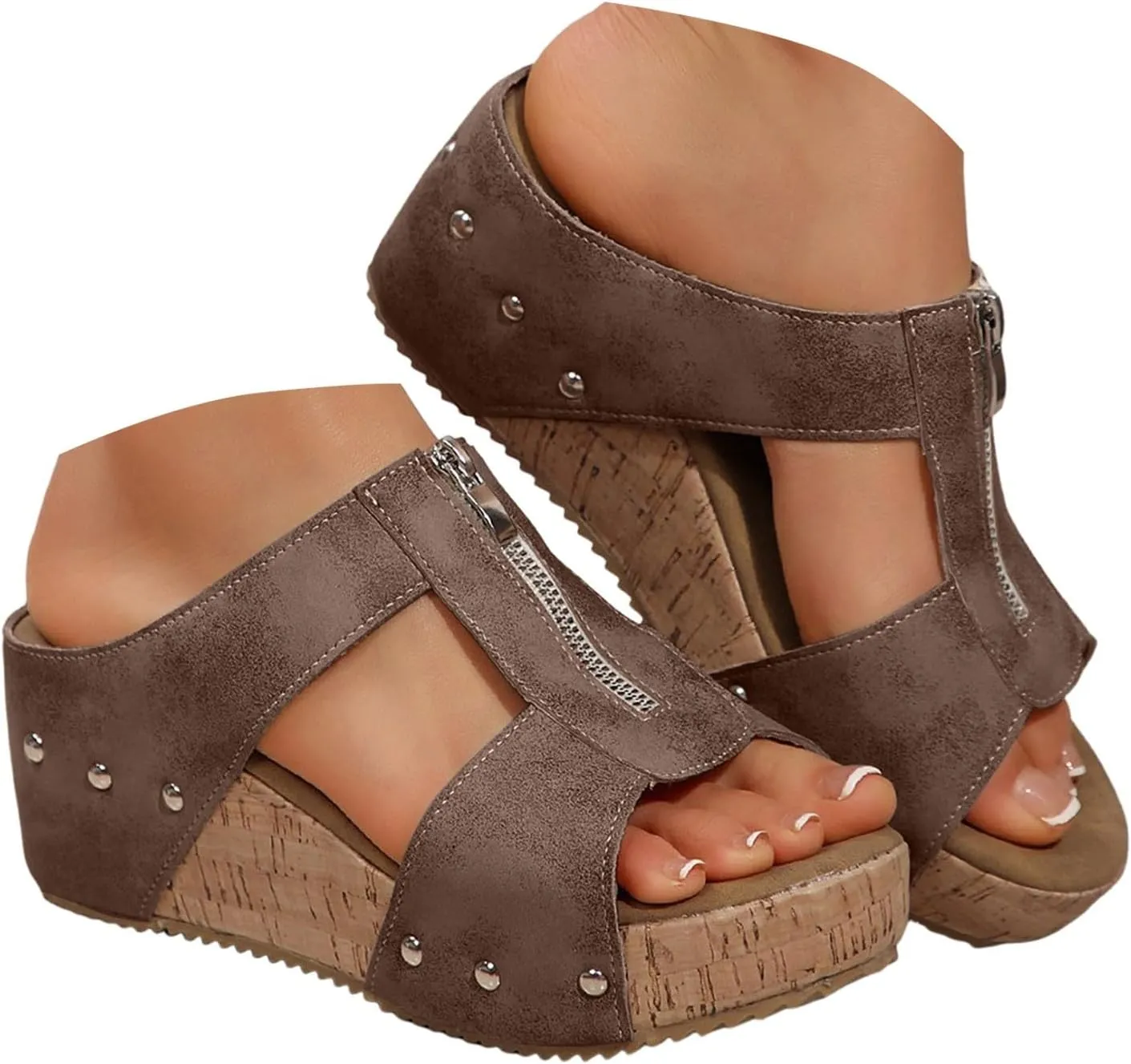Wedge Sandals for Women 2025 New Summer Dressy Comfortable Open-Toe Casual Shoe Platform Wedges Heels Sandal with Ankle Strap Arch Support Womans Boho Beach Vacation Party Shoes