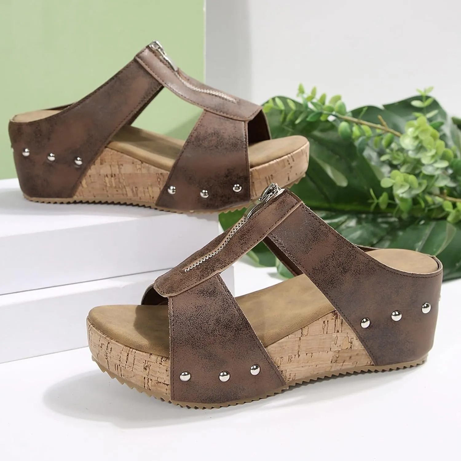 Wedge Sandals for Women 2025 New Summer Dressy Comfortable Open-Toe Casual Shoe Platform Wedges Heels Sandal with Ankle Strap Arch Support Womans Boho Beach Vacation Party Shoes