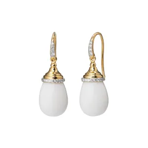 White Drop Earrings