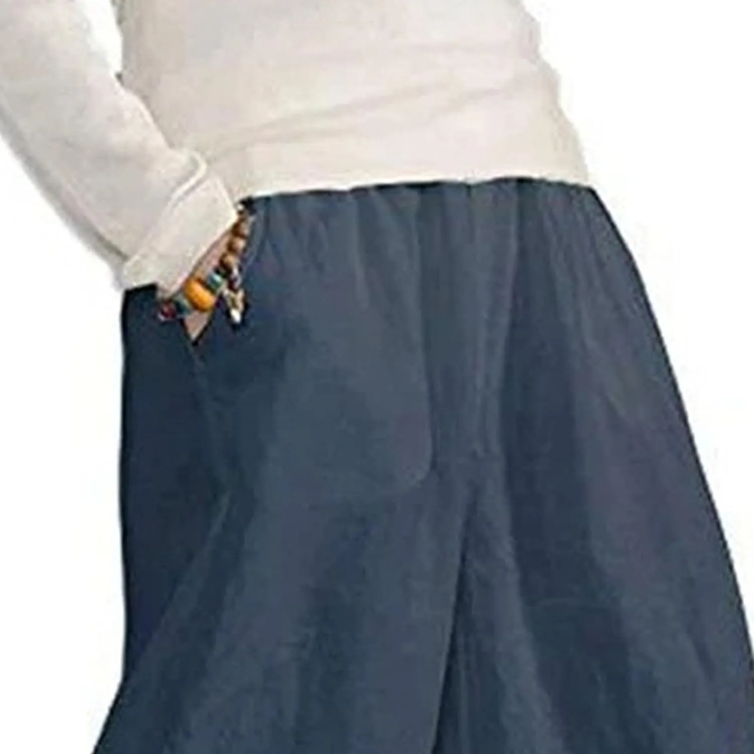 Wide Leg Cropped Pants for Women Casual Pants for Women Summer Womens Cotton Cropped Pant Loose Elastic Waist Trousers