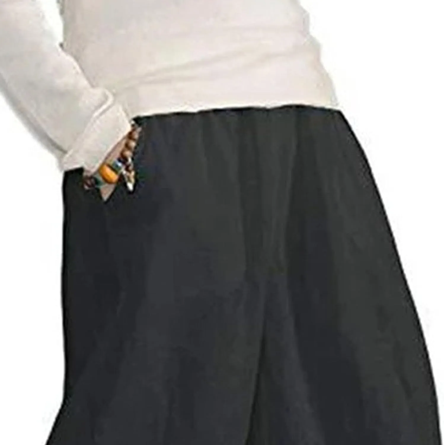 Wide Leg Cropped Pants for Women Casual Pants for Women Summer Womens Cotton Cropped Pant Loose Elastic Waist Trousers