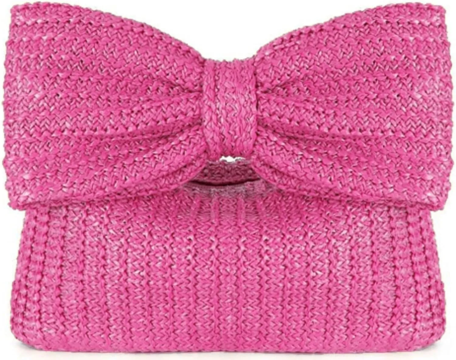 Women Bow Purse Straw Handbag 2024 New Summer Woven Clutch for Vacation Beach Wallet Formal Party Wedding