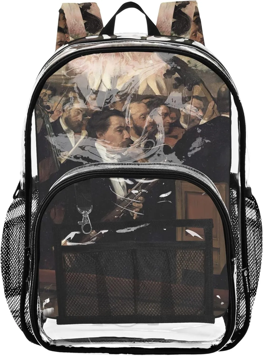 Women Clear Backpack Cute Girls Backpack Kids Boys Pvc School Plastic Bookbag Edgar Degas Orchestra Prints