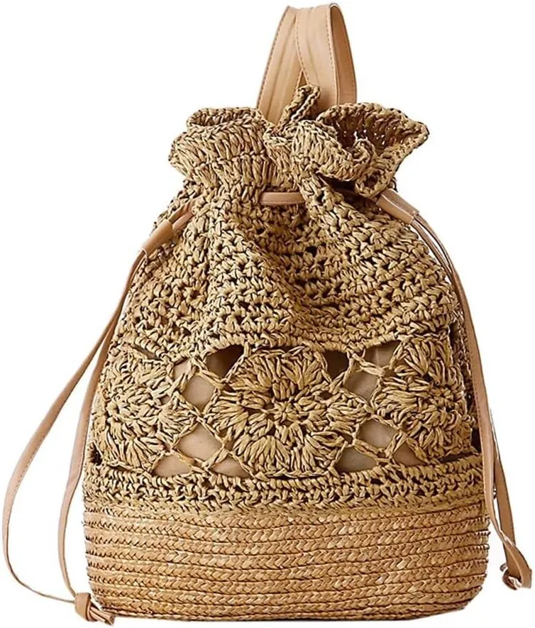 Women Straw bag Summer Beach Casual Casual Daypacks, One Color, One Size
