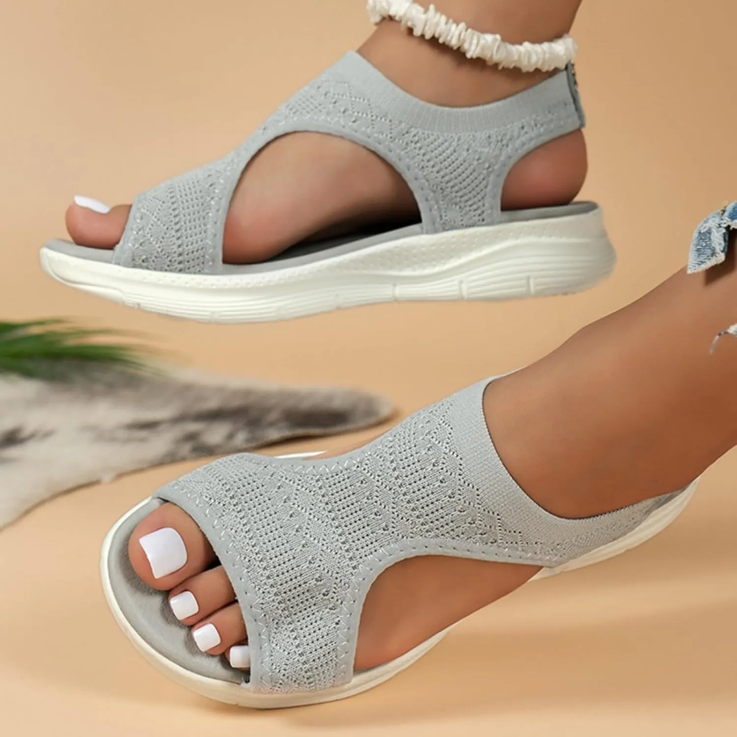 Women Walking Sandals Arch Support Comfortable Orthopedic Plantar Fasciitis Sport Athletic Sandals Ladies Casual Open Toe Sandals for Summer Beach