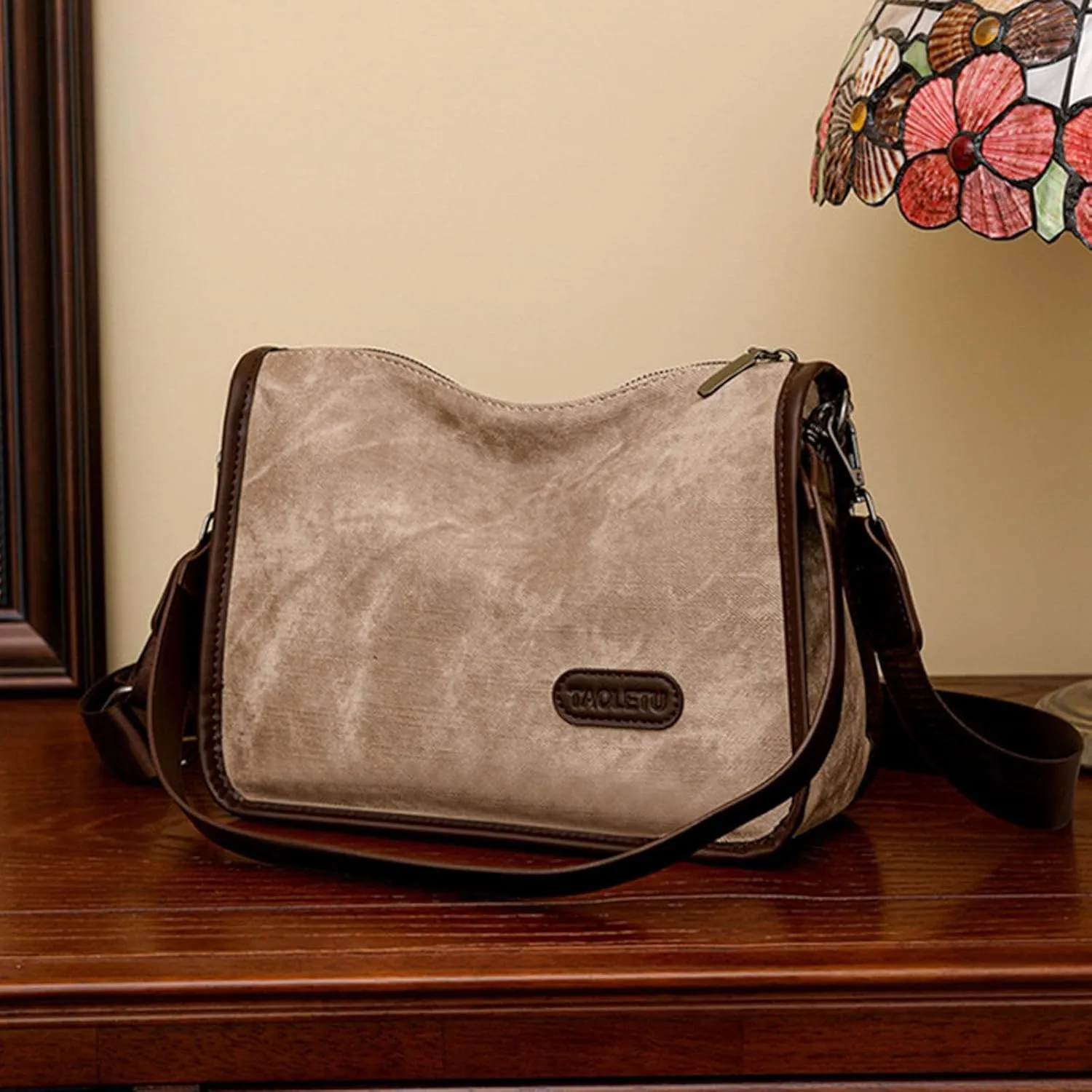 Women's Anti Theft Shoulder Bags Cute Hobo Tote Handbags Mini Clutch Purses with Zipper Closure Clear Fanny Pack(Khaki)