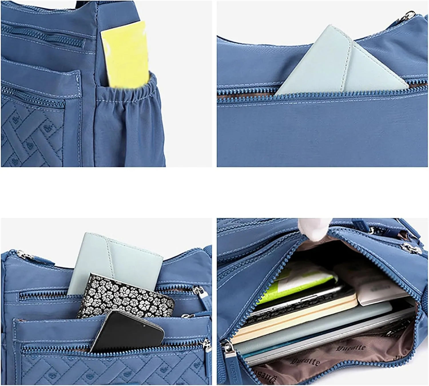 Women's Anti Theft Shoulder Bags Lightweight Quilted Leather Handbags for Women Beach Bag Water Proof Sandproof(Blue)