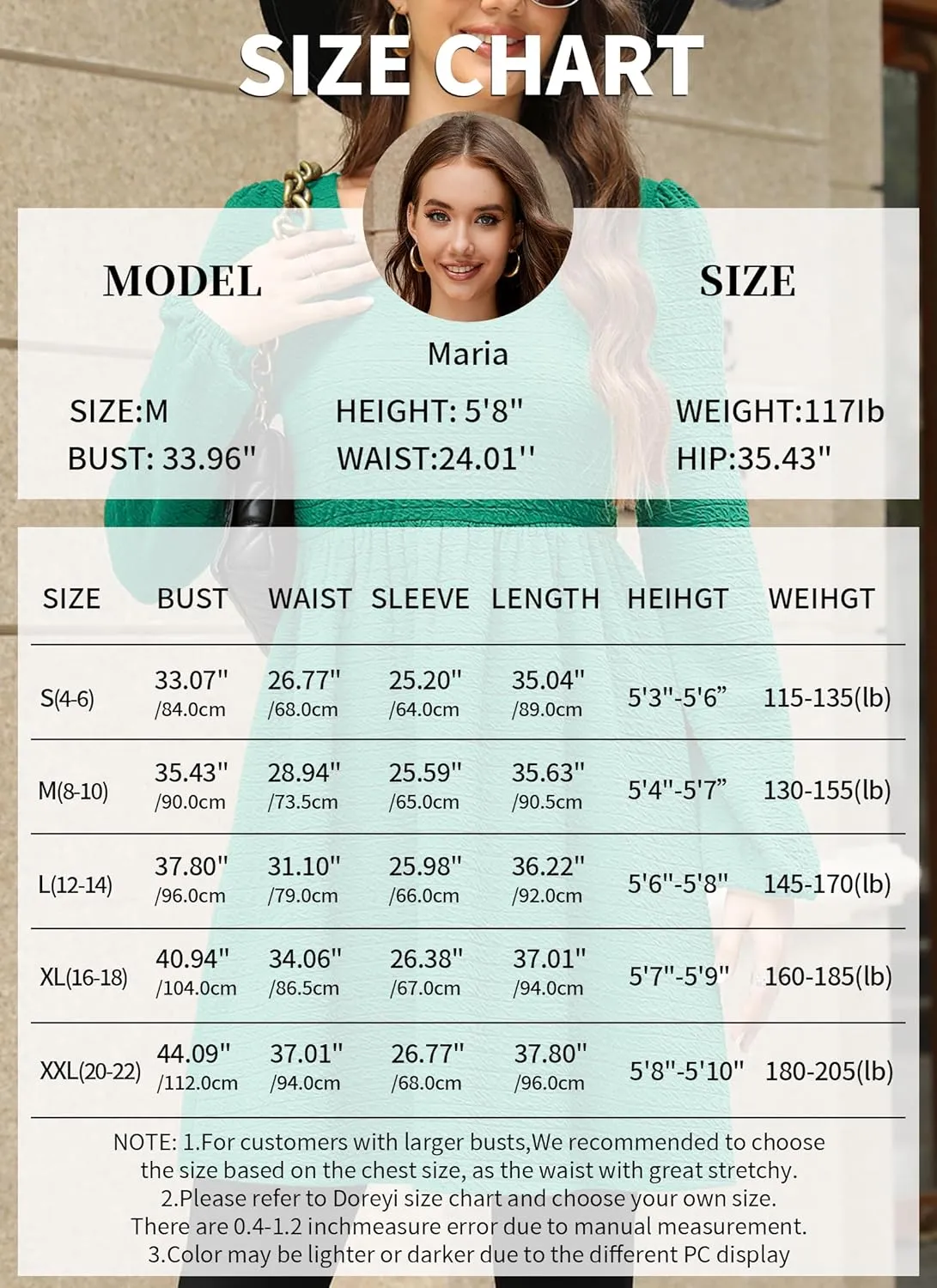 Womens Babydoll Dresses Square Neck Long Sleeve Knee Length Flowy Swing Shirring Mini Dresses Fall Dress