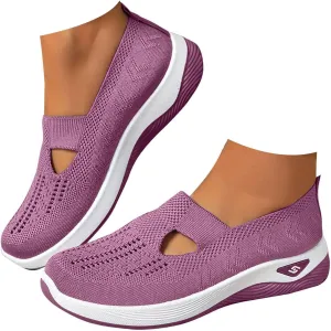Womens Best Walking Shoes Slip On Sneakers Breathable Mesh Tennis Shoes Arch Support Non-Slip Orthopedic Sneakers