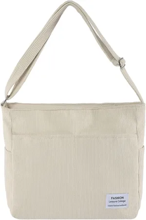 Women's Canvas Tote Bags with Zipper Beach Tote Shoulder Bags for Summer Vacation Cute Purse for Women Trendy(White)