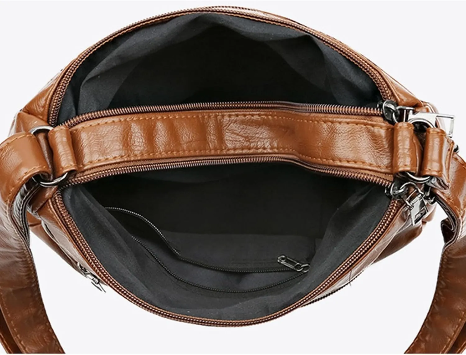 Women's Canvas Tote Bags with Zipper Stadium Crossbody Messenger Bags for Concerts Sporting Events Gifts for Mom(Brown)
