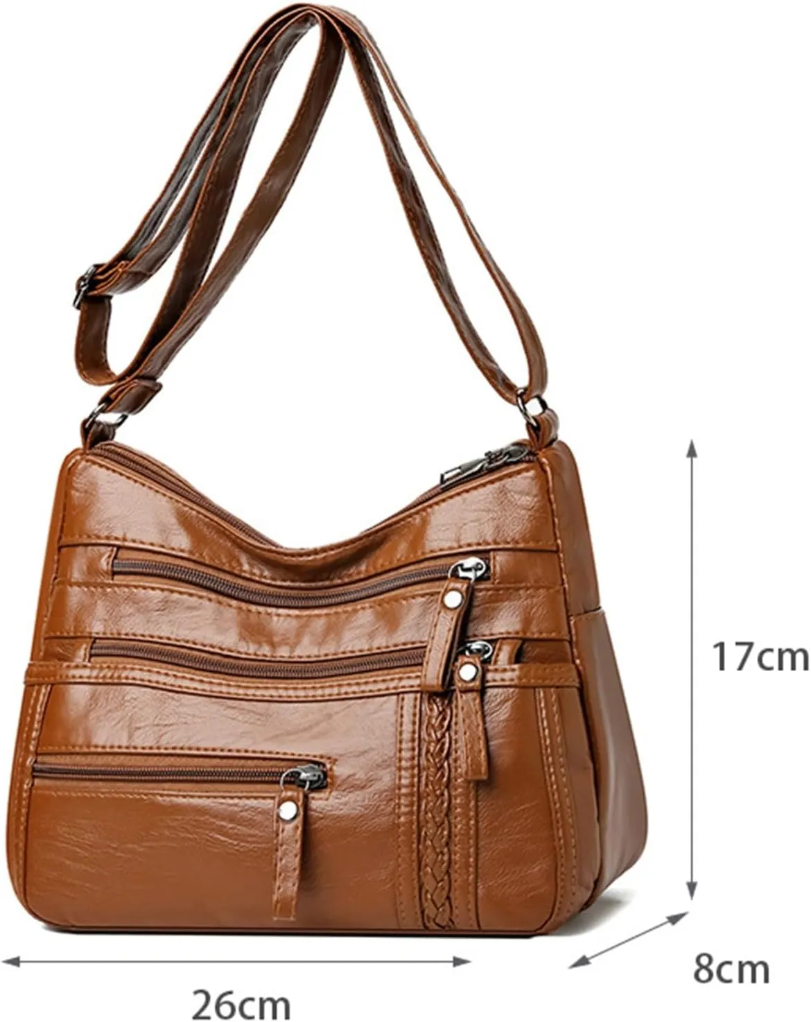 Women's Canvas Tote Bags with Zipper Stadium Crossbody Messenger Bags for Concerts Sporting Events Gifts for Mom(Brown)