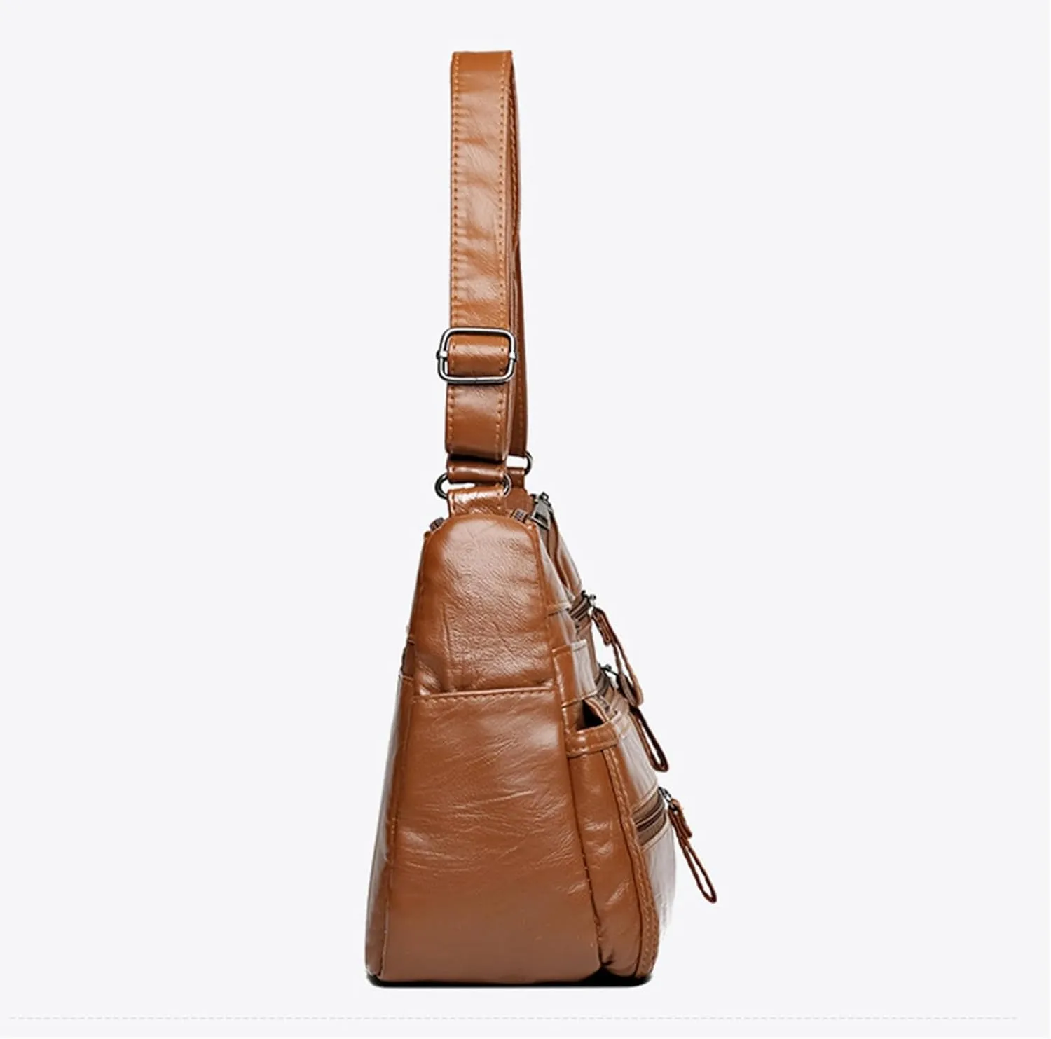 Women's Canvas Tote Bags with Zipper Stadium Crossbody Messenger Bags for Concerts Sporting Events Gifts for Mom(Brown)