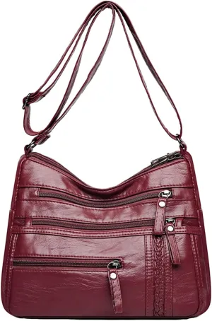 Women's Canvas Tote Bags with Zipper Stadium Crossbody Messenger Bags for Concerts Sporting Events Gifts for Mom(Red)