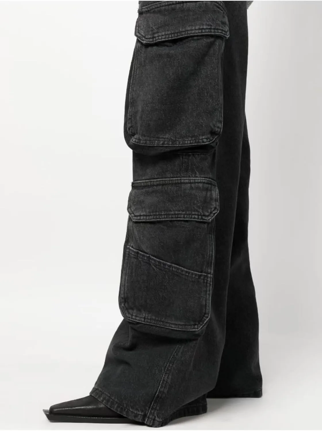 Women's Drawstring Wide Leg Jeans High Elastic Waisted Stretch Frayed Loose Fit Trouser Jeans Denim Pants