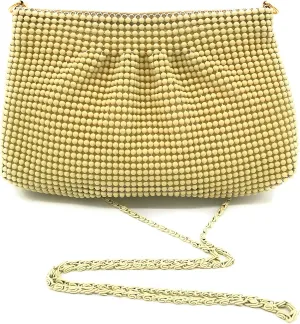 Women's Evening Clutches Metal Beaded Mesh Party Purse Bag