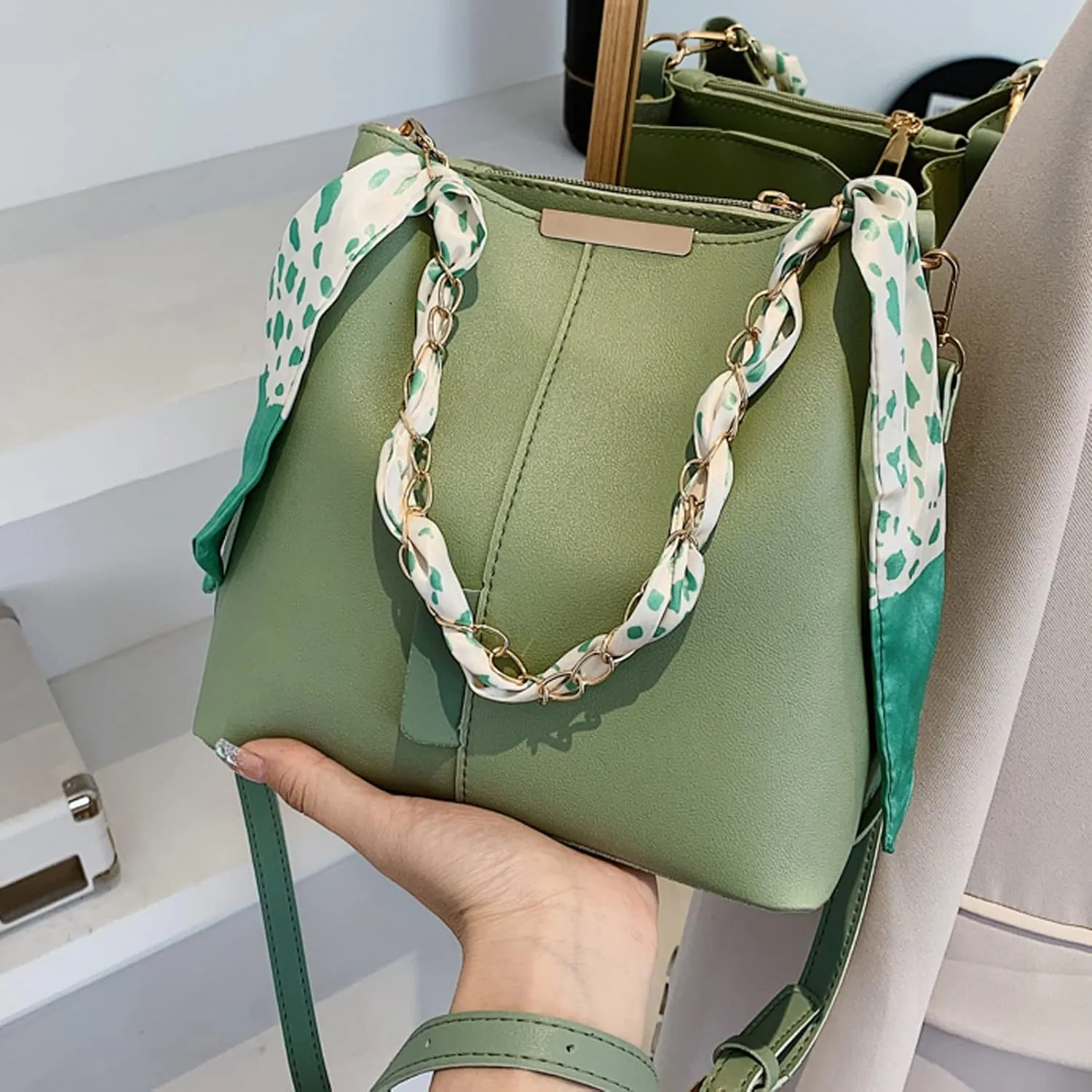 Women's Fashion Shoulder Bags Stadium Crossbody Messenger Bags for Concerts Sporting Events Womens Crochet Bag(Green)