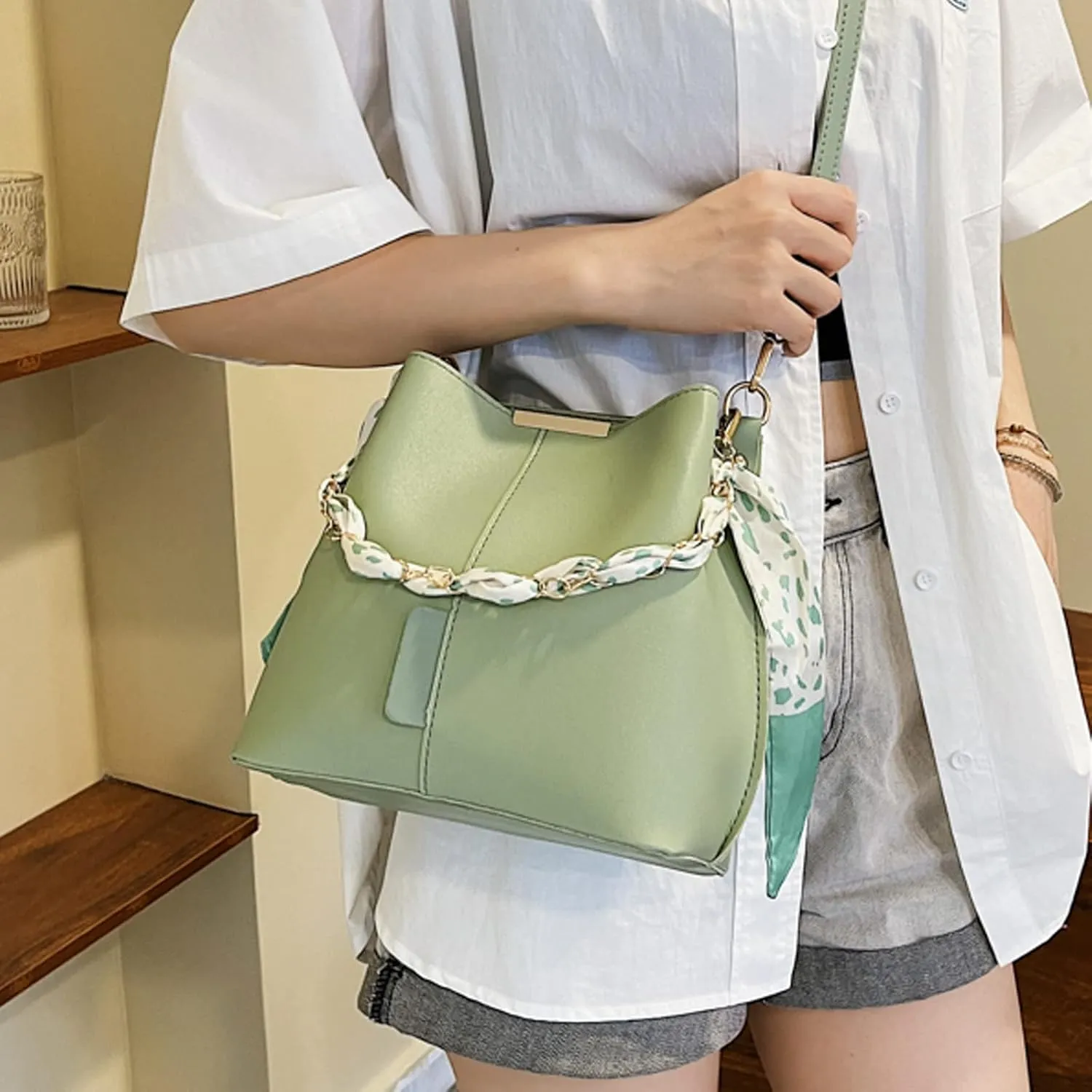 Women's Fashion Shoulder Bags Stadium Crossbody Messenger Bags for Concerts Sporting Events Womens Crochet Bag(Green)