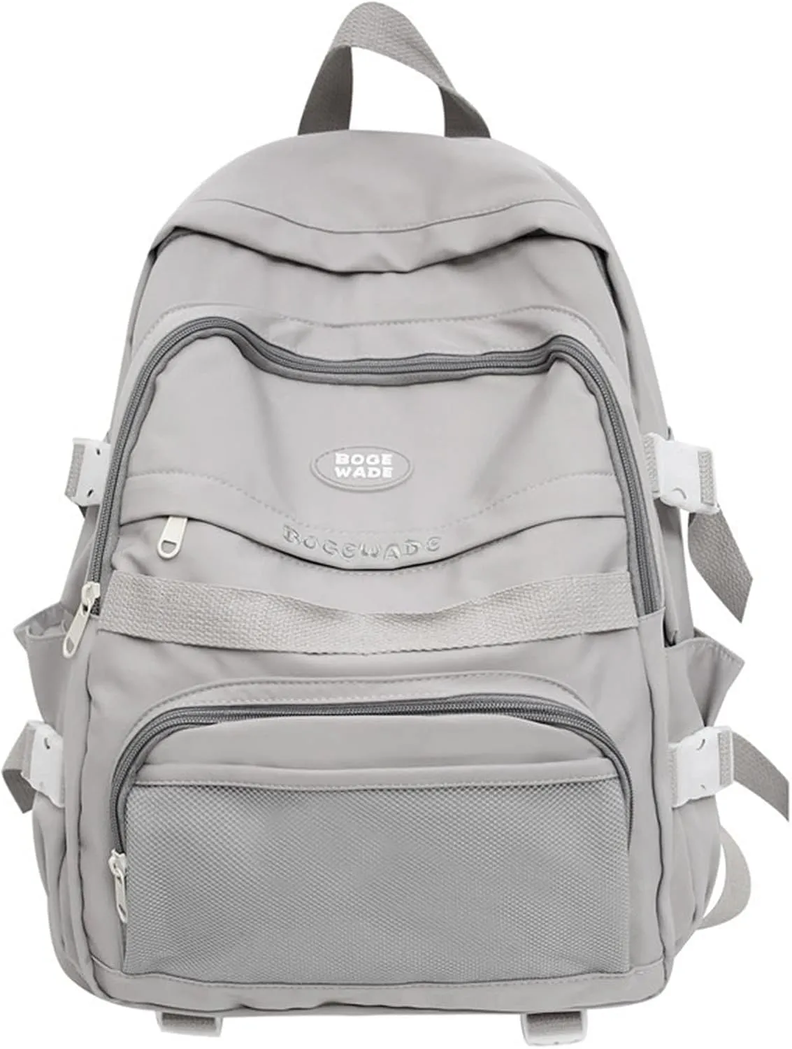 Women's Function Casual Backpack Retro Large Capacity Solid Soft Fashion Backpacks Multipurpose Design Backpack(Grey)
