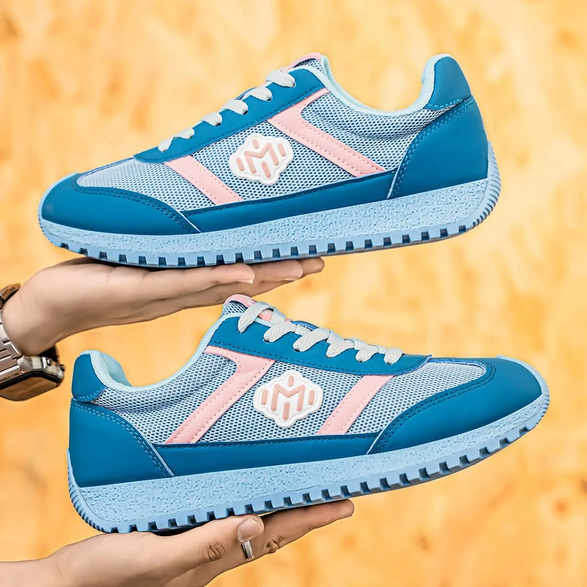 Women's Retro Running Sneakers - Lightweight Breathable Mesh Casual Shoes, Cute Vintage Style, Comfortable Walking Shoes