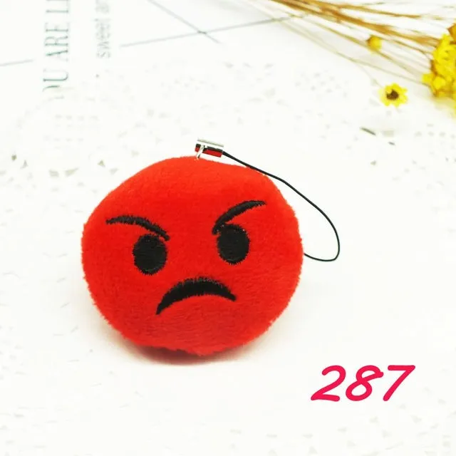 Zoeber Funny emoji cartoon face Anime keychains qq Keyrings Key chains Accessories Soft Round Stuffed Plush smile keychain gift
